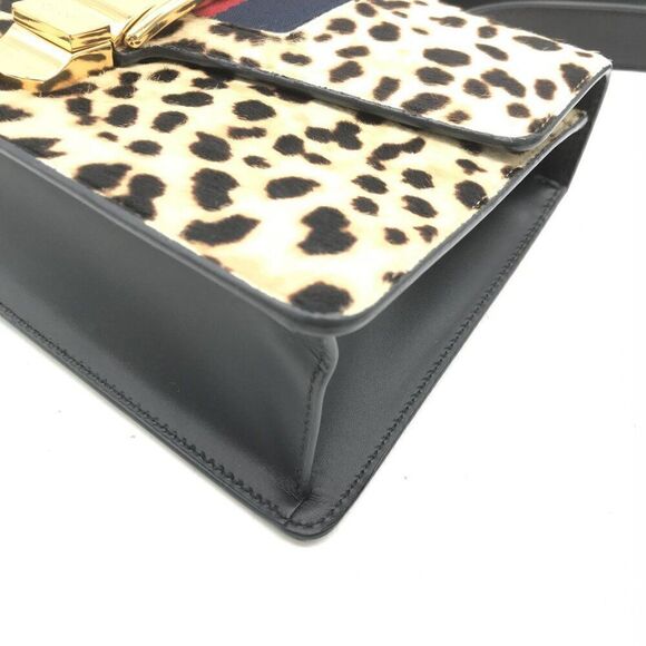 NWOT Gucci Sylvie Calfskin & Pony Hair Flap Bag - Picture 15 of 15